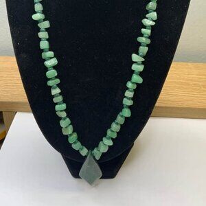 Green Stone Necklace, Green Stone Pendant.